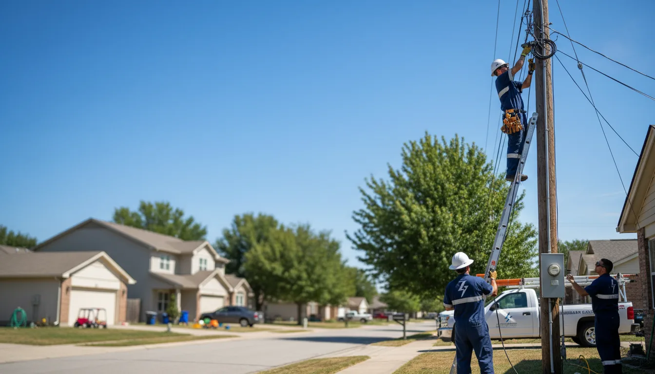 Residential electrician providing installation services in Winger, MN